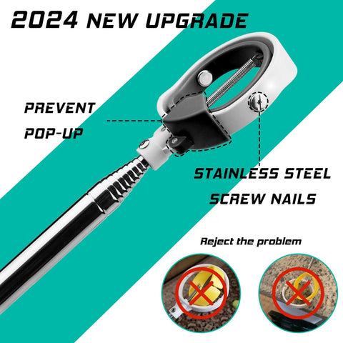 Telescopic Golf Ball Retriever With Spring Release Head And Locking Clip Water Resistant Grabber Tool For Easy Ball Retrieval
