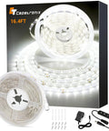 Ultra Bright White LED Strip Light 16.4 Ft 24V Daylight 6000K 6500K Dimmable Tape Light With Dimmer packaging and components