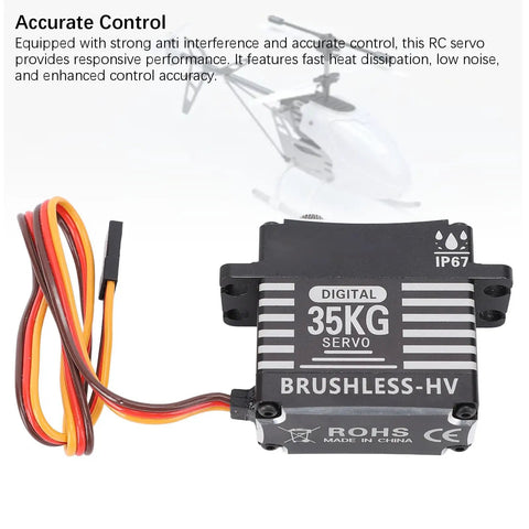 Hella Smooth 35Kg Aluminum Alloy RC Servo Featuring Kickass Metal Gears Flexin Beast Level Torque for precise control and fast response.