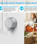 Round Deadbolt Lockout Device No Drill Install Protect Keyhole Toddler Proof Deadbolt Cover installed on door