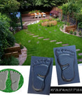 Two-Piece Concrete Footprint Stepping Stone Template Kit for Walkways, Garden, Yard and Patio Decor with size details