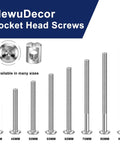 Flat Head Socket Head Cap Screws M6 X 60mm With Barrel Nuts And Allen Wrench Set for various size options display