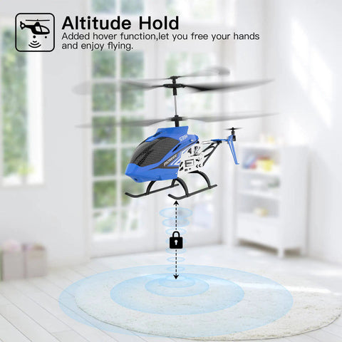 Beginner Friendly Remote Control Helicopter with Altitude Hold and Dual Speed Modes for adults and kids, blue S39H drone.