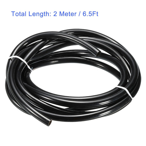 Coiled Polyurethane PU Pneumatic Air Tubing 5mm ID By 8mm OD 2m Long Black for home and industrial pneumatic systems.