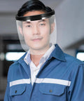 Badass Heavy Duty Protective Visor With Rock Solid Impact Resistant Shield And Adjustable Spring Band Welding Hood on a user.