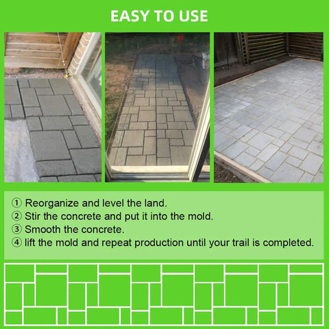 Plus Size 20 By 20 Inch Reusable Concrete Path Molds Set 1.8 Inch Thick Paver Stepping Stones for walkways garden patio