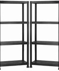 52 Inch Four Shelf Shelving Unit Black Beefy Heavy Duty Metal Rack Refurbished And Tested Like New For Garage Or Workshop Storage