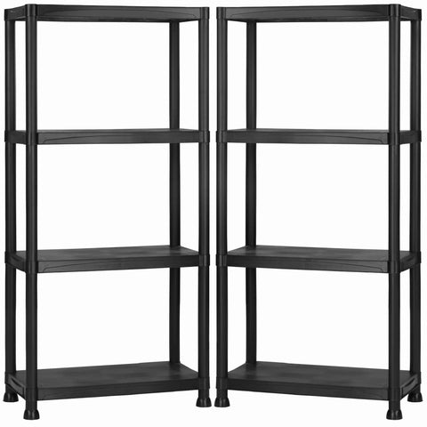 52 Inch Four Shelf Shelving Unit Black Beefy Heavy Duty Metal Rack Refurbished And Tested Like New For Garage Or Workshop Storage