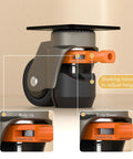 Heavy Duty Leveling Casters With Ratchet Handle Design Pack Of 4 700 Lbs Total Capacity Small Caster Wheels close-up view