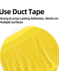Close-up of yellow durable duct tape showcasing strong adhesion for various surfaces, compatible with Tough Shop Gear Wall Corner Guards.