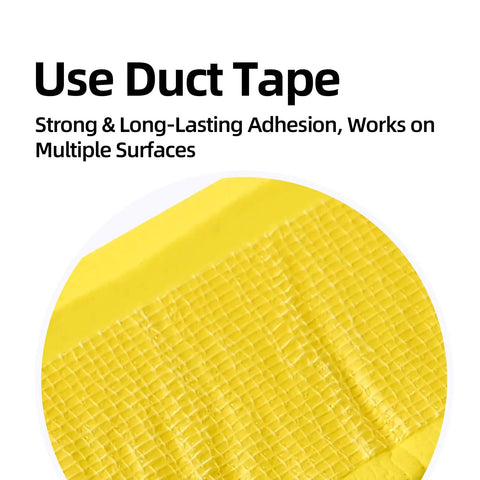 Close-up of yellow durable duct tape showcasing strong adhesion for various surfaces, compatible with Tough Shop Gear Wall Corner Guards.