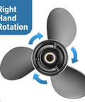 Pro Grade Aluminum Propeller 12.5 Inch Diameter 23 Pitch With 15 Spline Right Hand Rotation And Flo Torq II Hub Kit displayed top view