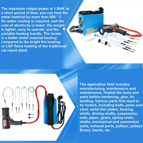 Straight Up Heavy Duty 1500W Portable Induction Heater Kit Includes Four Magnetic Coils and Rugged Carry Case, portable electromagnetic heater with coiled rods.
