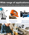 CNC and automatic milling machines for woodworking, including electric wood machine, trimming, and vertical milling machine.