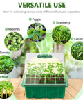 Seed Starter Tray Kit With Grow Lights And Humidity Dome 72 Cell Indoor Garden Germination Trays with plant variety