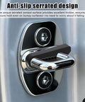 Eight Piece Silicone Door Mute Clamps Heavy Duty Shock Absorbers With Non Slip Teeth For Universal Pickup And Suv Smooth Landing Zero Slams Quiet Cabin Black, showcasing anti-slip serrated design for secure hold.
