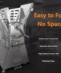 Heavy-Duty 20 Inch Dough Sheeter Machine With Reversible Roller And Adjustable Thickness Control From One To Fifty Millimeters, stainless steel construction