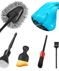 Car Interior Duster Kit With Detail Brush And Cleaning Gel For Fast Dust Removal From Vents Dashboards And Speakers Safe Scratch Free Soft Bristles For A Dope Pro Grade Clean, showing 5-piece set including microfiber duster, detail brushes, and cleaning gel.