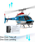 C138Pro 206 Remote Controlled Helicopter for Adults and Beginners with 6CH, modular battery, police design, takeoff landing arrows.