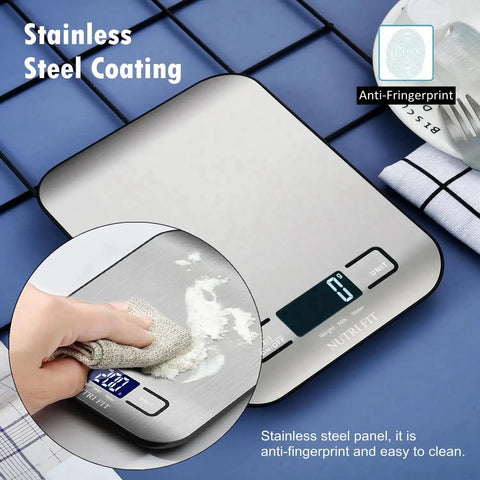 Digital Kitchen Scale For Baking And Weight Loss Grams Ounces For Cooking With Backlit LCD Tare Function Stainless Steel Platform