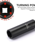 Single socket from Eleven Piece Deep Impact Socket Set With One Half Inch Drive SAE Three Eighths To One Inch Six Point Flank Drive