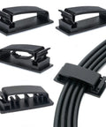 Self Adhesive Cable Clips 50 Pack Cord Organizer Wire Clips For Desk Wall TV Under Desk PC Home Office Car Snap Lock Cable Management Easy Mount