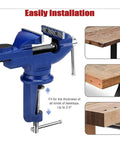 Heavy Duty Universal Bench Vice Machine Vise Clamp For Woodworking And DIY Projects Full Metal Construction with adjustable fit for desks up to 2.5 inches.