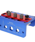 Straight Shooting Wood Dowel Drilling Guide 3 In 1 Jig Kit with heavy duty aluminum positioner for precise drilling.