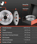 Beef Up Braking With 11.02 Inch Front Vented Disc Brake Rotors And Ceramic Pads Kit For Hyundai Elantra 2011 to 2016 dimensions and packaging