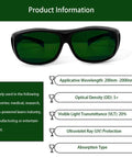 Heavy Duty Ipl Laser Safety Glasses With Green Lens And Uv Guard For Tanning Beds Red Light Therapy And Infrared Welding lightweight polycarbonate frame.