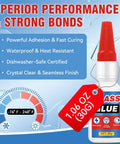 Ultra Strong Glass Glue For Mirrors Jewelry And Diy Art 30g Clear Adhesive With Fast Cure Bond That Sticks Without Clamps Bottle