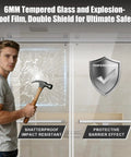 Frameless Sliding Bathtub Shower Door 60 X 60 Inch with Clear Tempered Glass shown with impact-resistant features.