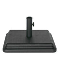 40 Pound Outdoor Umbrella Base For Patio Tables, Heavy Duty Weighted Stand in black, ideal for large umbrellas, front view
