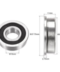 Flanged Ball Bearing F6202 2RS 15x35x11mm Double Sealed Chrome Steel Bearings Pack Of 2, High Load Capacity And Low Noise, ABEC1 Precision, Durable GCr15 Races, Ideal For Small Motors, DIY Projects, Conveyors, And Machinery, flanged bearing with 15mm bore and 11mm width