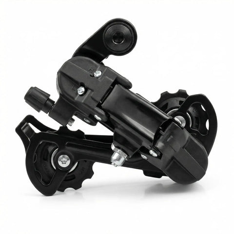 Close-up of 7/8 Speed Rear Derailleur Direct Mount For Mountain And Road Bikes Universal Replacement with slick shifting