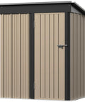 Outdoor Storage Shed 5x3 Ft Metal Tool Shed With Door And Lock For Patio Garden Backyard Brown Sturdy Metal Construction Weather Resistant