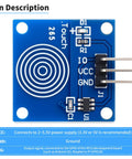 Front view of 20Pcs TTP223B Digital Capacitive Touch Sensor Module Touch Switch 2 To 5.5V DC For Arduino And Raspberry Pi