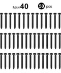 Five Piece Set Black Stainless Steel Phillips Head Self Tapping Wood Screws 4x40mm For Easy Hidden Joints In DIY Projects And Furniture Building Rust Resistant Quick Driving With Sharp Threaded Design in a 50-piece pack