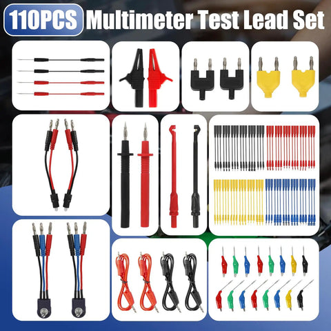 110 Pcs Automotive Circuit Test Lead Kit With Multimeter Probes Back Probe Kit Alligator Clips Relay Wire Connectors Electrical Test Set