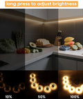 12V Warm White COB LED Strip Light Kit with 6.56Ft length illuminating kitchen counter with fruits and vegetables