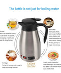 Heavy Duty 12V Car Electric Kettle With 1300ml Stainless Steel Body crafted for boiling water, brewing coffee, and more.