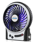 4.9 Inch Mini Desk Fan With 3 Speed Settings, Rechargeable Battery Or USB Powered, LED Light, Quiet Portable Cooling