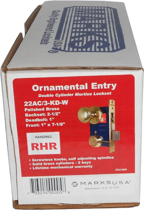 Box of Right Hand Reverse Double Cylinder Iron Gate Mortise Lock Set With Two And A Half Inch Backset 1 Inch Deadbolt