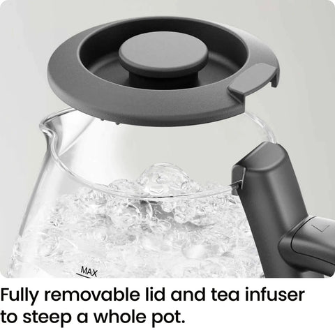 Electric Kettle With Tea Infuser 1L Compact 1500W Fast Boil Auto Shut Off No Fuss Boil Dry Protection Removable Lid Easy Clean