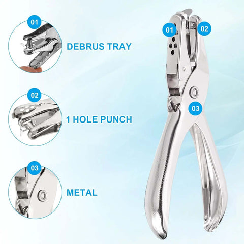One Eighth Inch Single Hole Punch Tool Twenty Four Pack Handheld Metal Paper Puncher for tags DIY crafts ergonomic design