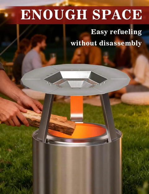Beefy Heat Diffuser For 15 Inch Ranger Fire Pit And Portable Stove, 304 Stainless Steel With Detachable Legs, Captures And Redirects Warmth.