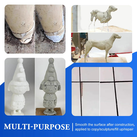 Various uses for Two Part Epoxy Putty For Underwater And Above Water Repairs Pro Grade Pool Leak Sealer And Crack Filler shown in sculptures and repairs