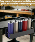 Four Pack Magnetic Spray Can Holders For Garage And Home Workshop Grab And Go Wall Mounted Tool Organizer With Open Access Design To Hold Paint Cans Oils Cleaners And Aerosol Cans