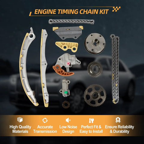 Engine Timing Chain Kit With Camshaft Adjuster For Honda Acura 2 4L 2008 2015 ILX Accord Civic Crosstour CRV parts set display.
