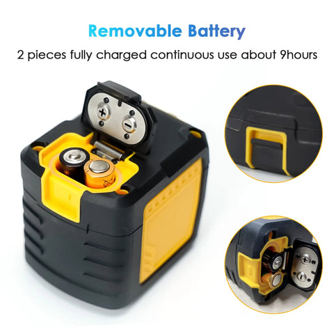 Self Leveling Laser Level 100ft Green Cross Line Two Line Laser For Construction And Picture Hanging IP54 Waterproof 360 Degree Magnetic Base Battery Included with removable battery compartment